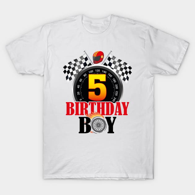 Kids 5th Birthday Racing Car Driver T-Shirt by GShow